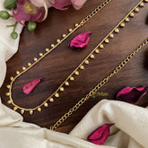 Vriksham Gold Look Alike Textured Ball Drops Thin Hipchain-G20087